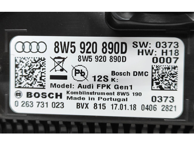 Панель приборов 8W5920890D, 0263731023 Audi Q5 SQ5