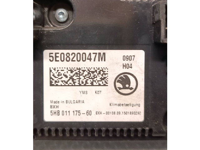 Блок управления климат-контролем 5E0820047M, 5HB01117560 Skoda Octavia Mk3 (5E)