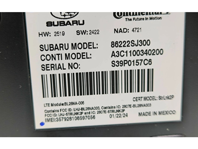 Модуль управления видео 86222SJ300, S39P0157C6 Subaru Forester SK