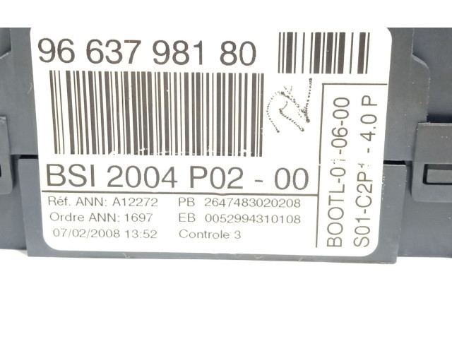 Модуль управления BSM 9663798180, 6580RK   Peugeot 308    