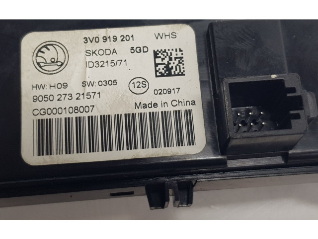 Блок управления климат-контролем 3V0919201, 3V0919201   Skoda Superb B8 (3V)