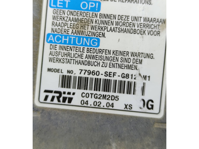 Блок подушек безопасности 77960sefg812m1 Honda Accord