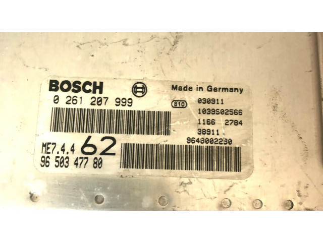 Блок управления двигателя 0261207999, 9650347780 Citroen C2