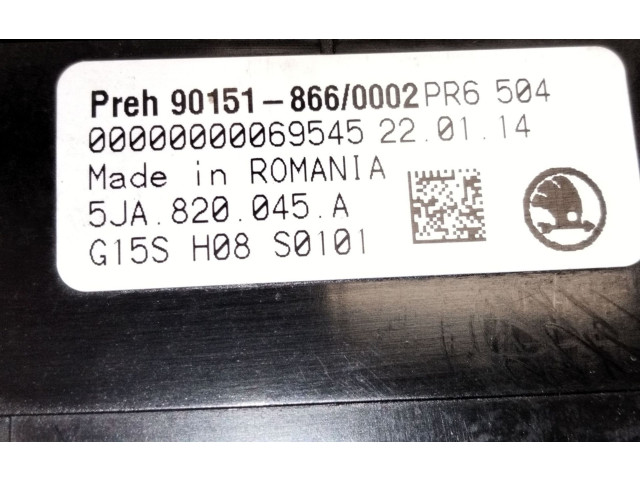 Модуль блока управления кондиционером 5JA820045   Skoda Rapid (NH)