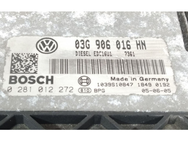 Блок управления двигателя 03G906016HN, 0281012272 Volkswagen Caddy