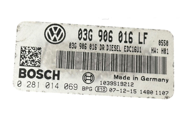 Řídící jednotka 03G906016LF, 0281014069 Volkswagen Caddy 2010