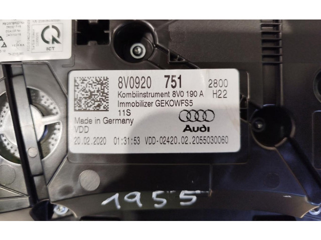 Панель приборов 8V0920751 Audi A3 S3 A3 Sportback 8P