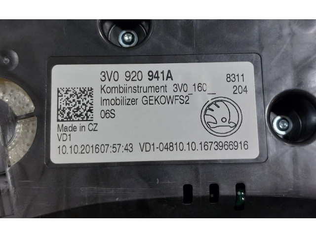 Панель приборов 3V0920941A, 3V0920941A Skoda Superb B8 (3V)