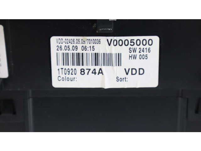 Панель приборов 1T0920874A Volkswagen Caddy