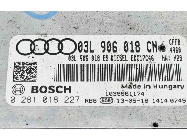 Блок управления двигателя 03L906018CN, 0281018227 Audi Q3 8U