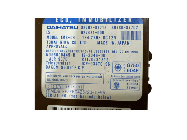 Блок управления иммобилайзера 8970287713, 627471000   Daihatsu Gran Move