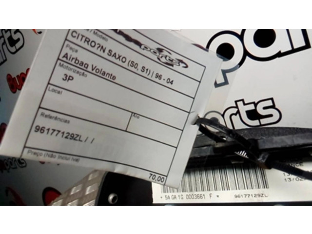 Подушка безопасности водителя 96177129ZL   Citroen Saxo