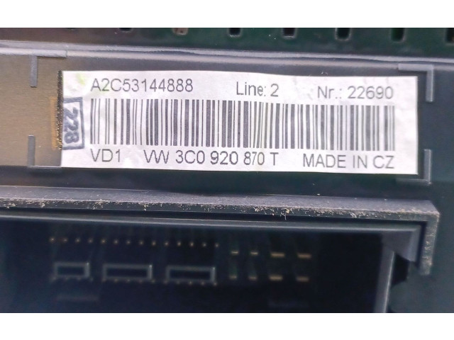 Přístrojová deska Volkswagen Passat Alltrack 2006 3C0920870T, A2C53144888