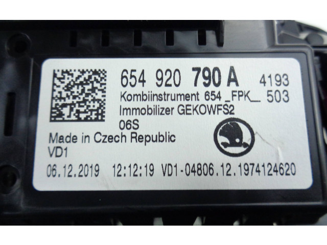 Панель приборов 654920790A, 654920790A Skoda Scala