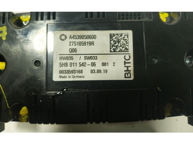 Блок управления климат-контролем A4539050600, 275105919R Smart ForFour II W453