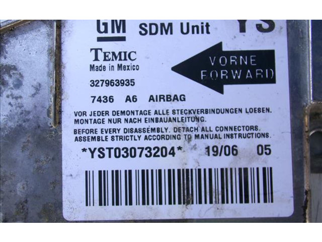 Блок подушек безопасности 327963935 Opel Meriva A