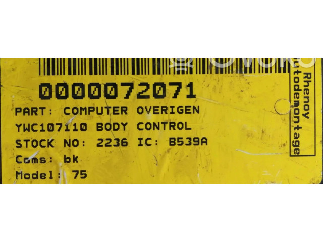Řídící jednotka YWC107110, YWC107110 Rover 75 2001