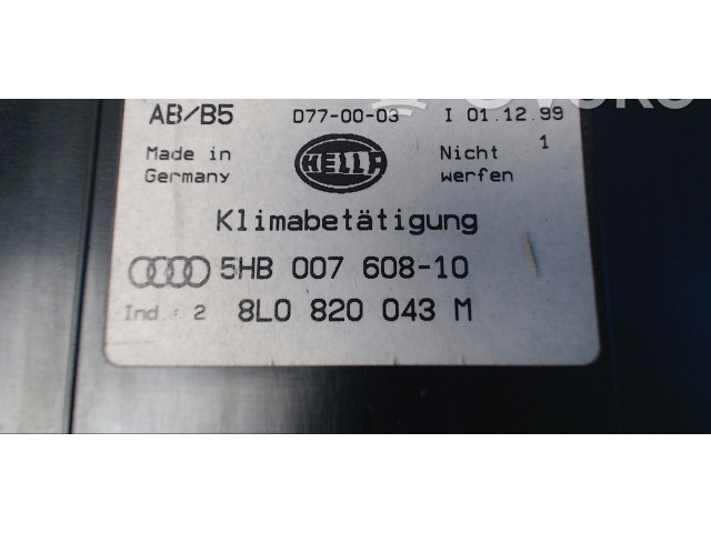 Блок управления климат-контролем 8L0820043M, 5HB00760810   Audi A3 S3 8L