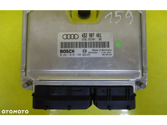 Блок управления двигателя 4D2907401, 0281010160 Audi A8 S8 D2 4D