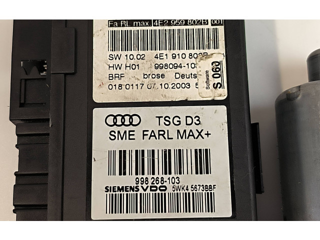 Передний двигатель механизма для подъема окон 4E2959802B, 4E1910808B Audi A8 S8 D3 4E