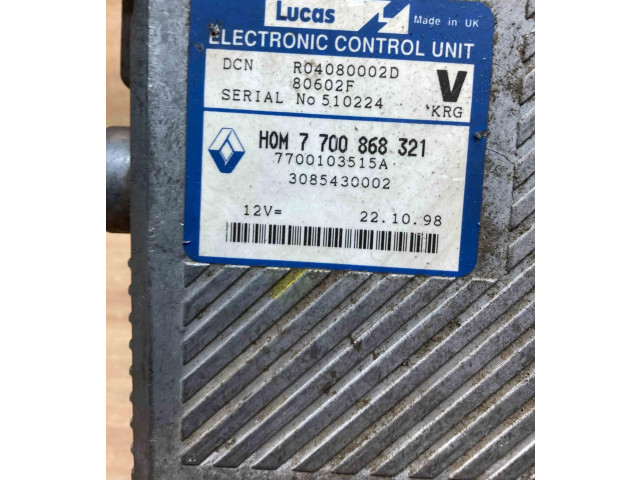 Блок управления двигателем Блок управления 7700868321, 7700103515A Volvo S40, V40