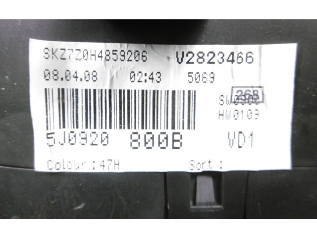 Панель приборов 5J0920800B, 5J0920800B Skoda Fabia Mk2 (5J)