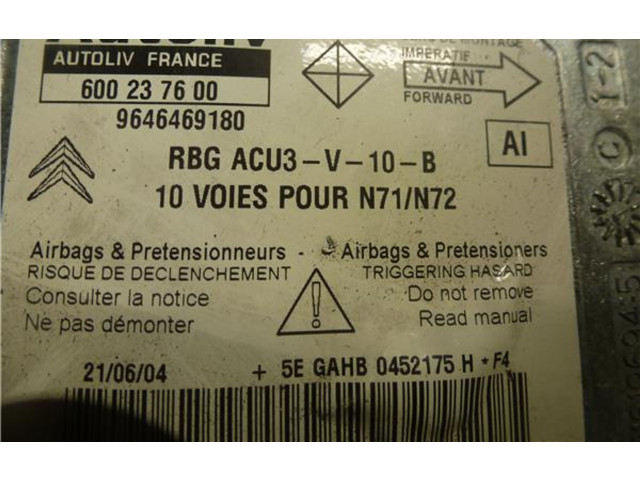 Блок подушек безопасности 9646469180, 600237600 Citroen Xsara