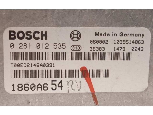 Блок управления двигателя 1860A654, 0281012535 Mitsubishi Grandis