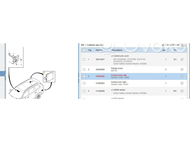 Датчик слепых зон 31665692, 31687389 Volvo XC90
