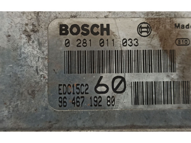 Блок управления двигателя 9646719280, 0281011033 Lancia Phedra