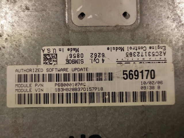 Řídící jednotka P68000107AC, 9980Z979 Dodge Caliber 2007
