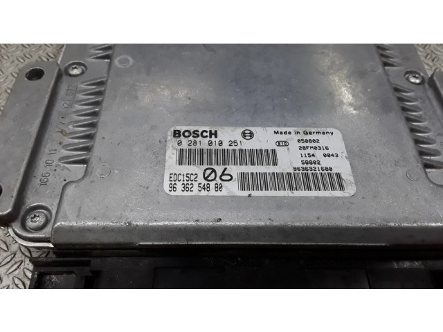 Блок управления двигателя 0281010251, 9636254880 Citroen Xantia