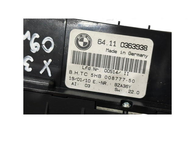 Блок управления климат-контролем 0363938, 5HB00877750   BMW X3 E83