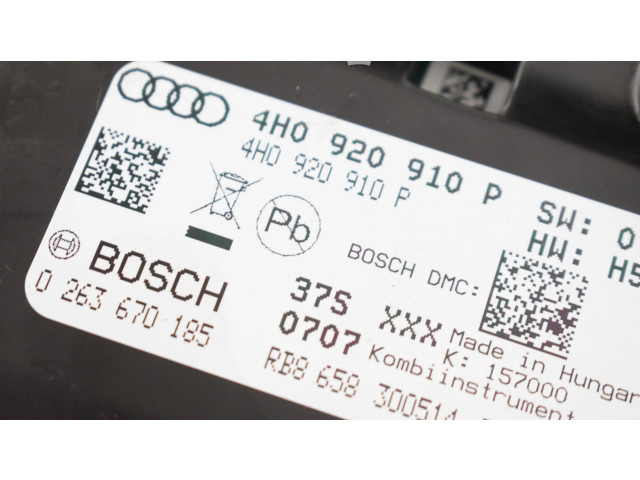 Přístrojová deska  Audi A8 S8 D4 4H 2014 4H0920910P  