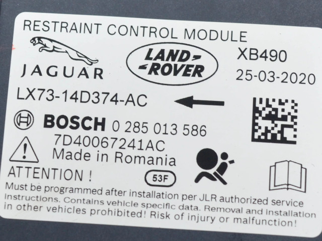Блок подушек безопасности 0285013586, LX7314D374AC Jaguar I-Pace