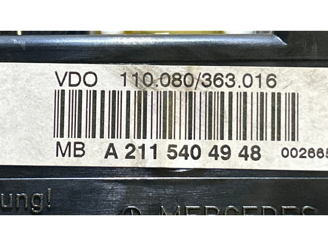 Панель приборов A2115404948, 110080363016   Mercedes-Benz E W211       