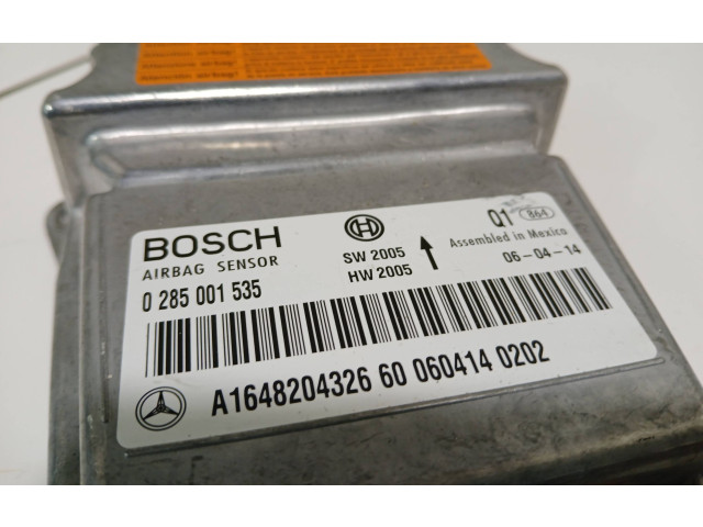 Блок подушек безопасности A1648204326, 0285001535   Mercedes-Benz ML W164