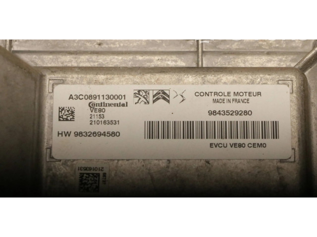 Блок управления двигателя 9832694580, 9843529280 Peugeot 2008 II