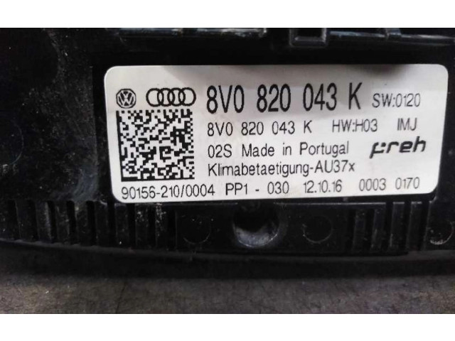 Блок управления климат-контролем 8V0820043K, 8V0820043K   Audi Q2 