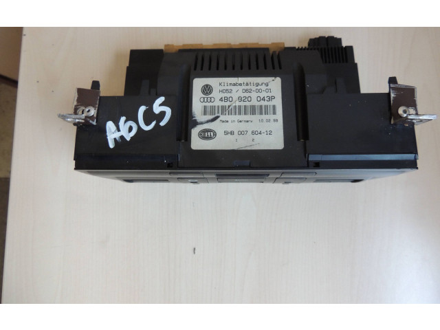 Блок управления климат-контролем 4B0820043P, 5HB00760412 Audi A6 S6 C5 4B