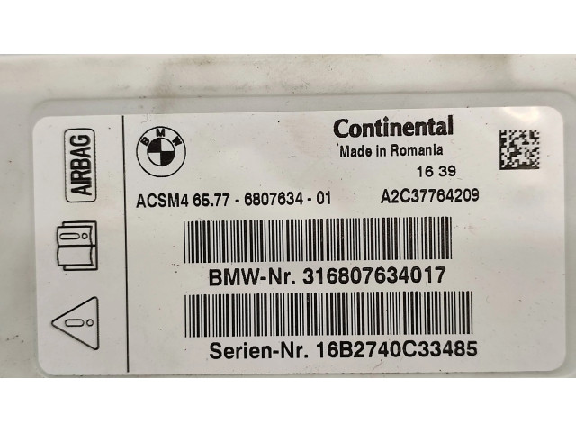 Блок подушек безопасности 6807634, 65776807634 BMW 3 F30 F35 F31