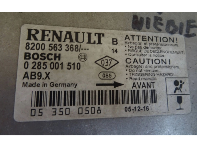 Блок подушек безопасности 8200563368, 0285001510   Renault Clio III