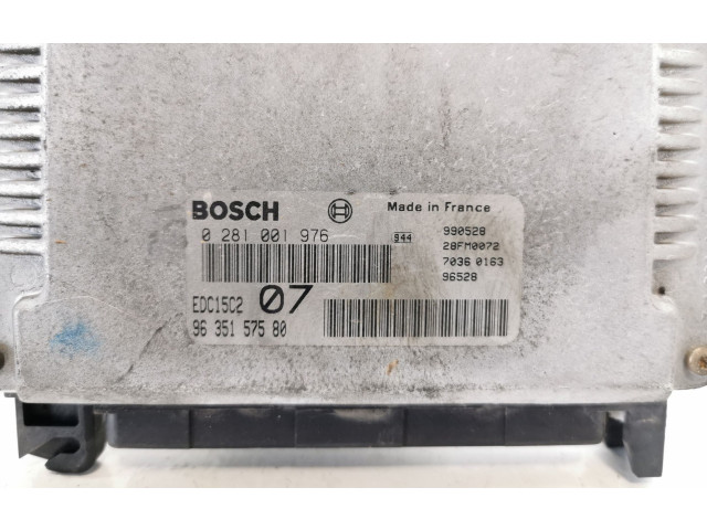 Блок управления двигателя 9635157580, 0281001976 Peugeot 306