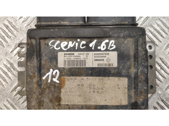 Блок управления двигателя 8200057536, S110114000 Renault Scenic I