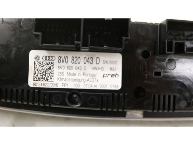 Блок управления климат-контролем 8V0820043D Audi A3 S3 8V