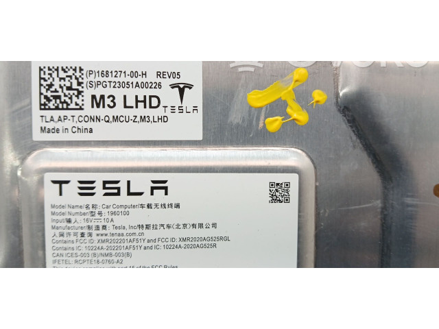 Řídící jednotka 168127100h, 1960100 Tesla Model S 2023