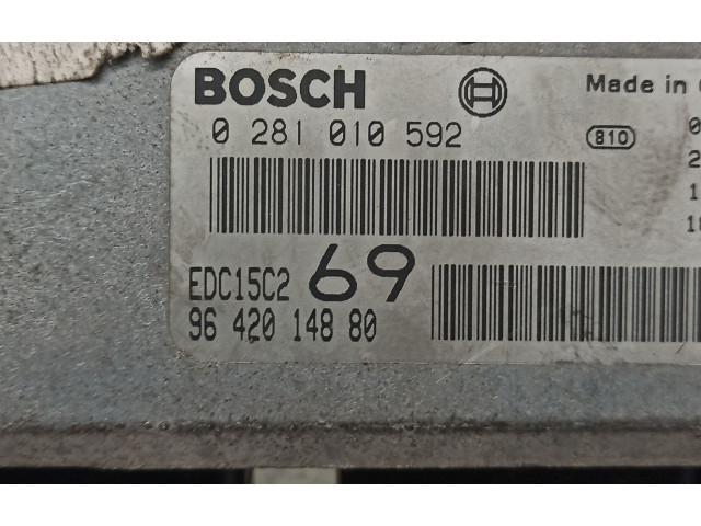 Блок управления двигателя 9642014880, 0281010592   Peugeot 306