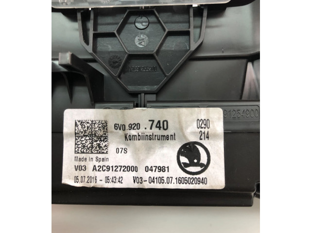 Спидометр (приборный щиток) 6V0920740   Skoda Fabia Mk3 (NJ)   