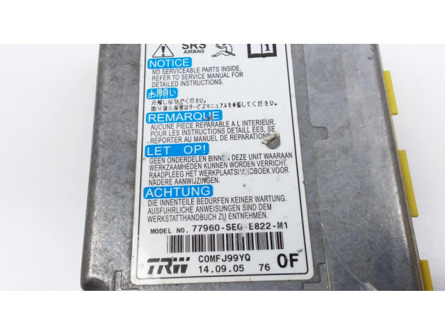 Блок подушек безопасности 77960SEGE822M1, 77960SEGE822 Honda Accord