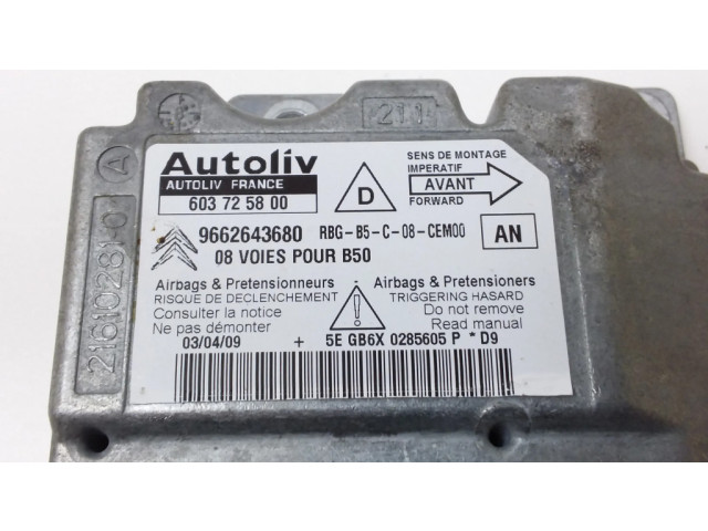 Блок подушек безопасности 603725800, 9662643680   Citroen C4 I